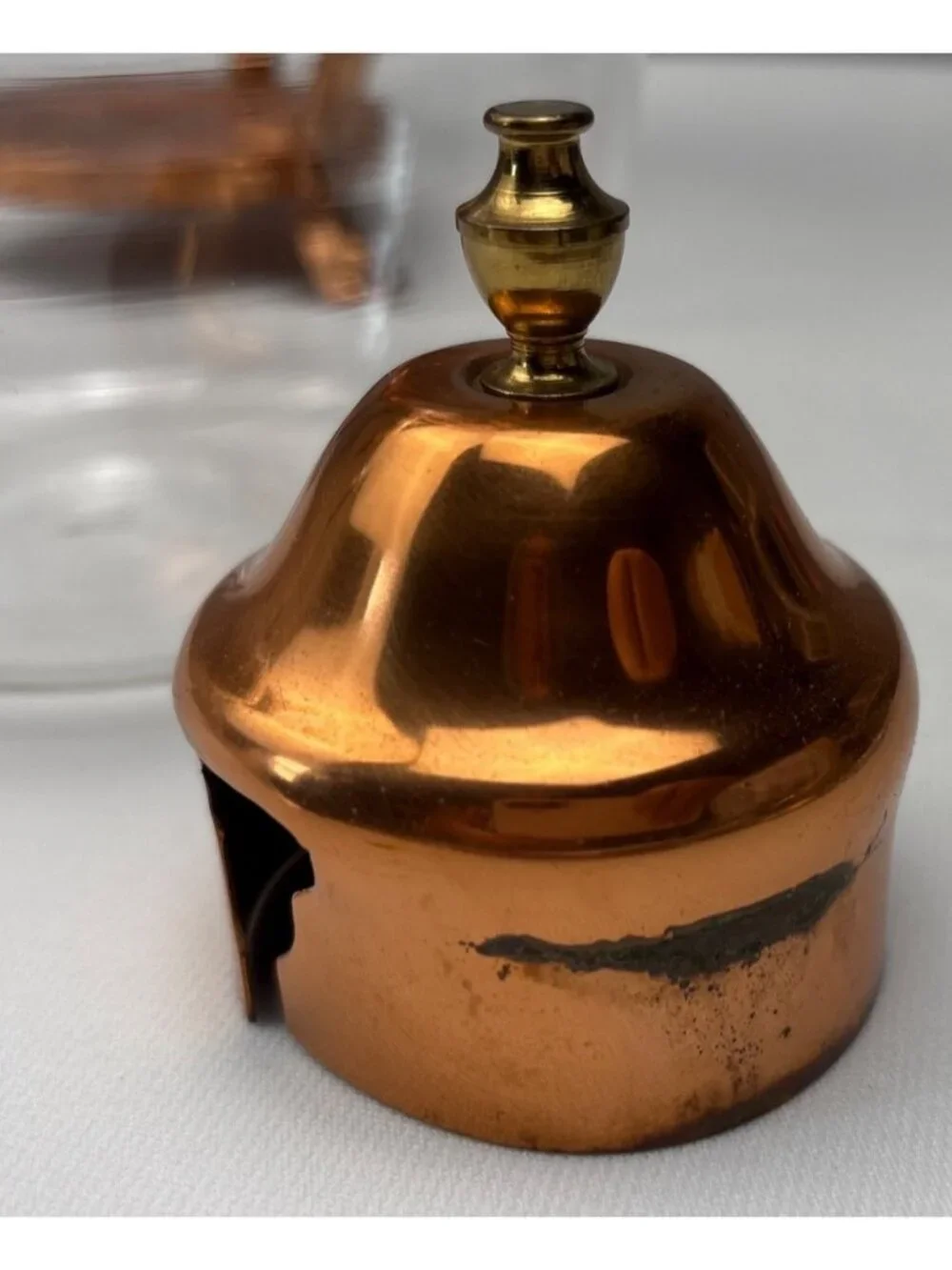 Princess House Copper Brass Coffee/Tea Carafe Lid Ornate Stand Vintage